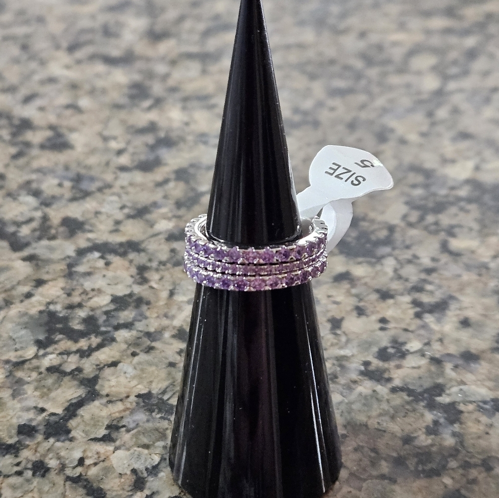 Bomb Party RBP4923 "The Sterling Club" Amethyst Cubic Zirconia Sz 5
